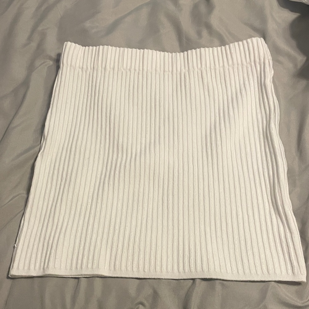 White Ribbed Skirt